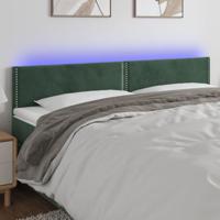 Hoofdbord LED 180x5x78/88 cm fluweel donkergroen - thumbnail