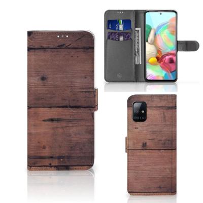 Samsung Galaxy A71 | Book Style Case | Old Wood