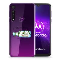 Motorola One Macro Telefoonhoesje met Naam Boho Bottle - thumbnail