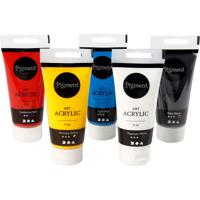 Creativ Company Pigment art acrylverf primaire kleuren, 5x75ml - thumbnail