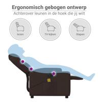 Massagestoel elektrisch verstelbaar stof donkerbruin - thumbnail