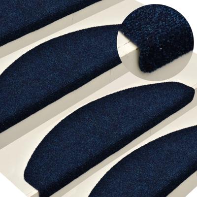 VidaXL Trapmatten zelfklevend 10 st 56x17x3 cm naaldvilt marineblauw