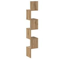 Hoekwandschap 20x20x127,5 cm bewerkt hout artisanaal eiken - thumbnail