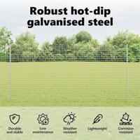 VidaXL Afrasteringspaal 11 pcs zilver 150 cm staal - thumbnail