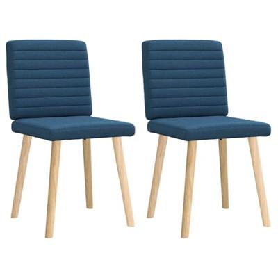 Eetkamerstoelen 2 st stof blauw Eetkamerstoelen 2 st stof blauw
