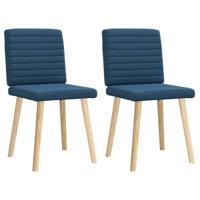 Eetkamerstoelen 2 st stof blauw - thumbnail