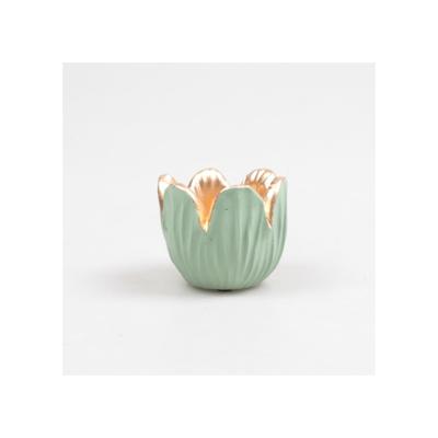 Waxinelichthouder tulp groen 8,5x6,5cm