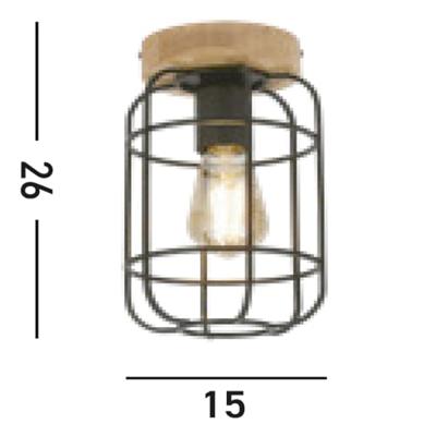 Searchlight Industriële plafondlampVision Ø 15cm - 81952-1BK