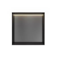 Hotbath &More Inbouwnis - 30 x 30 x 10 cm - Frameless - met LED-verlichting - Geborsteld Gunmetal PVD - thumbnail