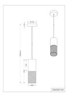 Trio Design hanglamp Tosh zwart met wit 304300134 - thumbnail