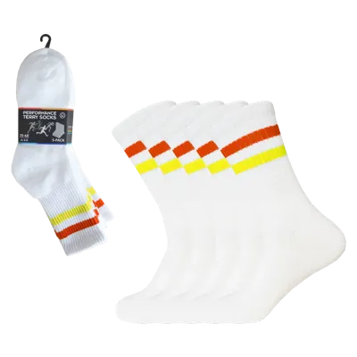 Gianvaglia 5-pak sportsokken met badstof - Unisex - Stevige multipack sportsokken met streep - dames en heren