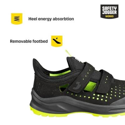 Safety Jogger Modulo S1PS Sandal | Zwart/Geel | Maat 41 - 5401124789034