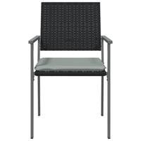 Tuinstoelen 4 st met kussens 54x62,5x89 cm poly rattan zwart - thumbnail