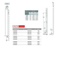 Designradiator BWS Flat T20 200x60cm 1553W Wit (Midden Aansluiting) - thumbnail