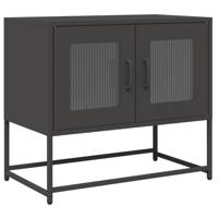 Tv-meubel 68x39x60,5 cm koudgewalst staal zwart - thumbnail