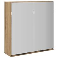 Badkamerspiegelkast 64x20x66,5 cm bewerkt hout artisanaal eiken - thumbnail