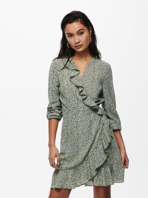Only Jurk Carly l/s wrap short dress