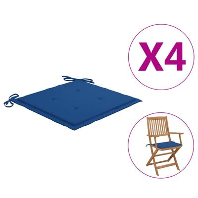 VidaXL Tuinstoelkussens 4 st 40x40x4 cm oxford stof koningsblauw