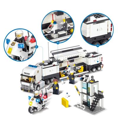 6727 511 PC's Brick blokkeert City politie opdracht voertuig stationsgebouw bakstenen kunststof blokken speelgoed leeftijd: 6 jaar oude boven