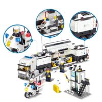 6727 511 PC's Brick blokkeert City politie opdracht voertuig stationsgebouw bakstenen kunststof blokken speelgoed leeftijd: 6 jaar oude boven - thumbnail