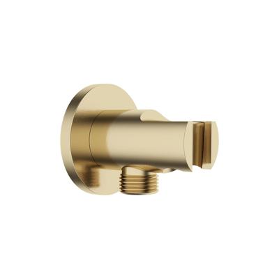 Wiesbaden Wandaansluitbocht Nala Met Handdouchehouder Rond 1/2" Geborsteld Messing