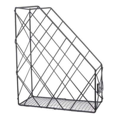 Tijdschrift houder moderne Desktop boek opslag rack ijzeren boekenplank (zwart)