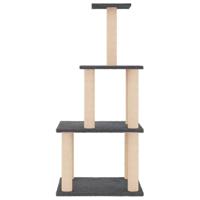 Kattenmeubel met sisal krabpalen 111 cm donkergrijs - thumbnail