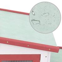 Konijnenhok voor buiten groot 204x45x85 cm hout rood en wit - thumbnail