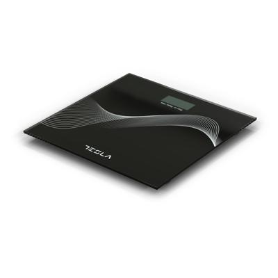 Tesla BS102B - Weegschaal - Personenweegschaal - Digitaal - 3-180KG - Zwart - Glas