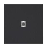 ZEZA Grade douchevloer - 100x100cm - antislip - antibacterieel - mineraalmarmer - vierkant - mat zwart 400000000000019761 - thumbnail