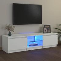 Tv-meubel met LED-verlichting 140x40x35,5 cm wit - thumbnail