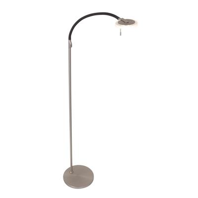 Steinhauer Led vloer leeslampTuround 10w - 2200-4000K - 125cm RVS helder glas - 2990ST
