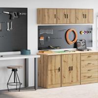 VidaXL Garagekasten 2 st bewerkt hout ambachtelijk eikenhout - thumbnail