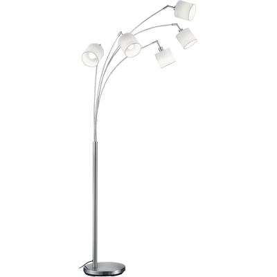 Stijlvolle LED Vloerlamp met 5-lichts E14 Fitting - Mat Nikkel