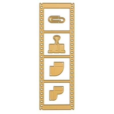 Vaessen Creative • mini snij- en embossingmallen vintage filmstrip 5st.