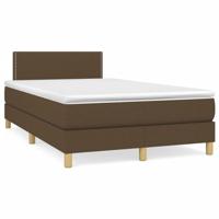 Boxspring met matras en LED stof donkerbruin 120x190 cm - thumbnail