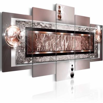 Schilderij - Herfst droom, Roze Gold, 5 Luik