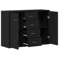 Dressoir 88x30x64 cm bewerkt hout zwart eikenkleurig - thumbnail
