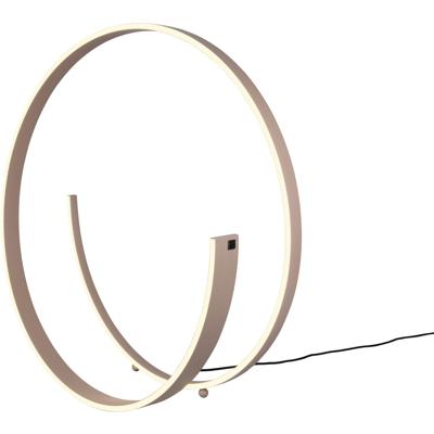 LED Vloerlamp - Cinque Cinardi - 1 Lichtpunt van 42 Watt - Dimbaar - Aanpasbare Lichtkleur - Voetschakelaar - Taupe - Metaal