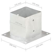 Paalankers 4 st 141 mm gegalvaniseerd metaal - thumbnail