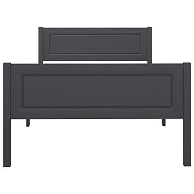 Bedframe massief grenenhout grijs 100x200 cm