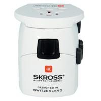 SKROSS PRO - World: 3-polige reisadapter met gepatenteerd schuifsysteem voor reizen PRO - World wit - thumbnail