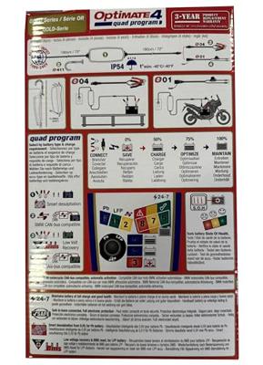 TecMATE Acculader "optimate 4 quad programma". optimate 4 charger quad program