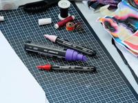 STABILO free acrylmarker T800 Seaside, schuine punt, 4-10 mm, geassorteerde kleuren, pak van 5 stuks - thumbnail