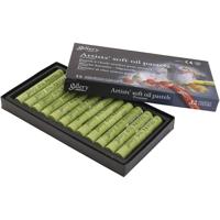 Gallery Oliepastel, L: 7 cm, d 11 mm, dikte 11 mm, olijf, 12 stuk/ 1 doos - thumbnail
