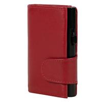 Juscha JU-961203 Pasjeshouder Clicksafe RFID Nappaleer RO/ZW 8 Pasjes Met Opbergvak Voor Muntgeld - thumbnail