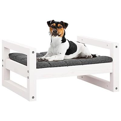 VidaXL Hondenmand 55,5x45,5x28 cm massief grenenhout wit