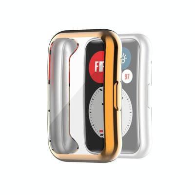 Voor Huawei Watch Fit Volledige dekking TPU Beschermhoes (Rose Gold)