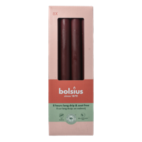 Bolsius dinerkaars 8 stuks velvet red 23 cm - thumbnail