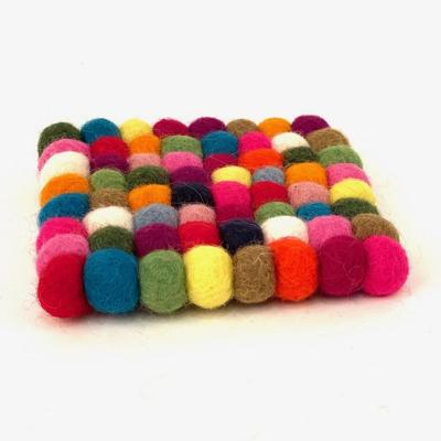 Vierkanten Vilten Onderzetter Licht Gekleurd (9 cm)